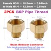 MiJunHD 2PCS Brass Reducer Connector | BSP Female Thread G3/8≈16.5mm