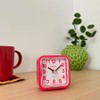 Colorful Silent Alarm Clock – Non-Ticking, Square Design, Battery Operated,