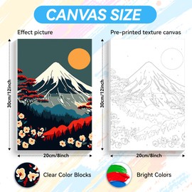 SDYJQ Paint by Numbers kit for Adults,Japan Paint by Numbers,Fuji Paint by Number Adult with Frame,Comes with Exquisite Gifts Box Packaging,Suitable for Holiday Gifting 8x12 in