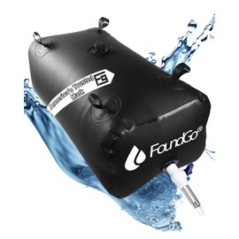 FoundGo 605L/160gal Water Storage Bladder Emergency Water Storage Tank, Large Capacity Water Containers, Portable Vinyl Water Storage Barrel for Outdoor/Survival/RV/Garden (Black)
