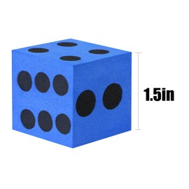 Yoodelife Foam Dice Set, 1.5 Inch Large Assorted Colorful Foam Dice Cubes with Number Dots, Playing Square Blocks Use for Gift Games Math Teaching Party Supplies, Pack of 4