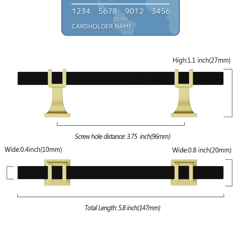 9BUILD 10 Pack 3.75 Inch Cabinet Pulls Matte Black Kitchen
