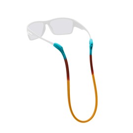 Chums Switchback Eyewear Retainer - Lightweight Silicone Sunglasses Strap (Teal/Burgandy/Tan)
