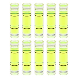 HARFINGTON 10pcs Small Cylindrical Bubble Level Vials 6.5x25.5mm PMMA Mini Horizontal Bubble Spirit Level Measuring Layout Tools for RV TV Picture Frame Hanging Tool Leveler