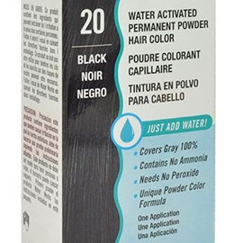 NEW Water Works Permanent Powder Hair Color #20 Black For Men and Women specially formulated to cover gray 0.21 oz