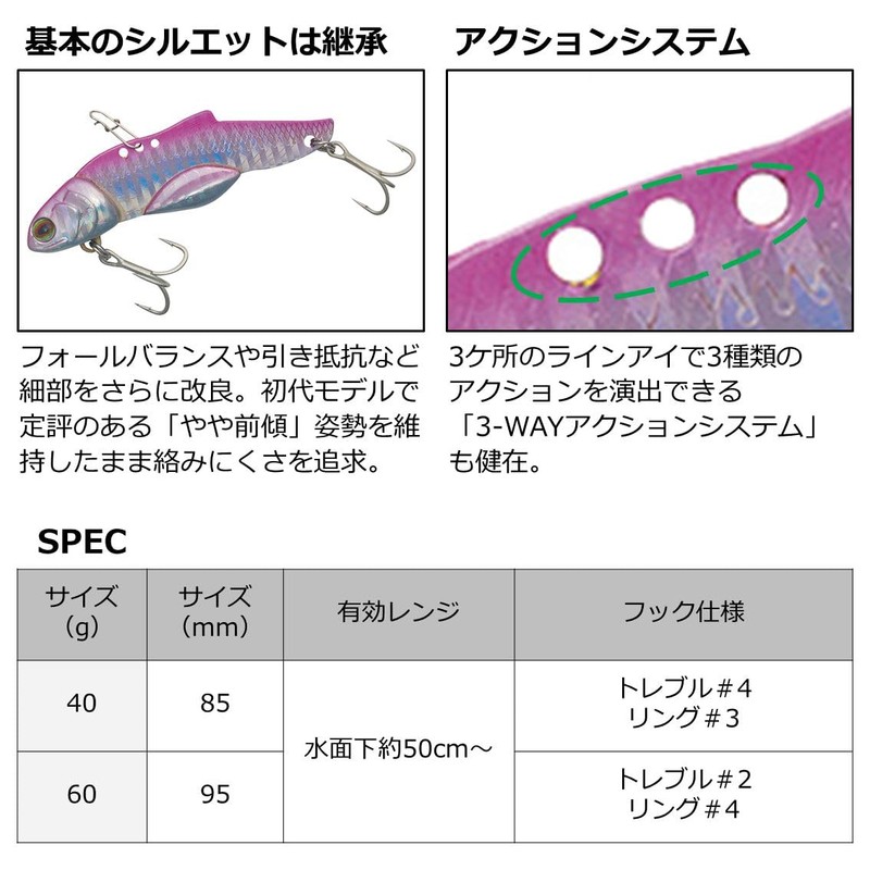 DAIWA Sea Bass Lure SW Vibe Jig R60 Blupin Sardine