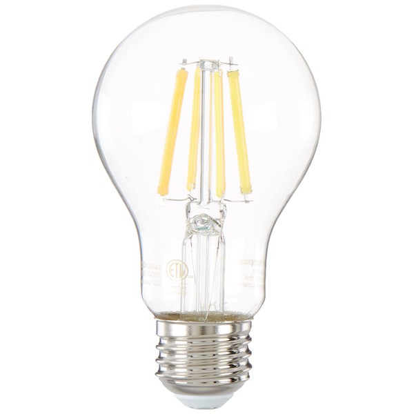 Westinghouse Lighting 5136100 6.5 Watt (60 Watt Equivalent) A19 Dimmable Clear Filament LED Light Bulb, Medium Base, 2 Pack