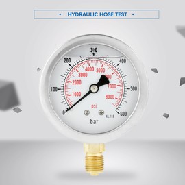 Hydraulic Hose Test Kit, Point Coupling M16 x 2-BSP1/4 + 0~600BAR / 8500PSI Manometer + Hose