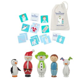 The Snowman™ Bundle - set of five wooden character Skittles and wooden Memory Game