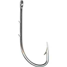 Mustad Beak, Special Long Shank W/ 2 Slices, Reversed 1/0, Nickel