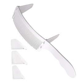 PACKOVE Professional Hair Comb Set with Ergonomic Curved Styling Guides Adjustable White Barber Comb for Precise Haircut Leveling and Comfortable Grip for Stylists