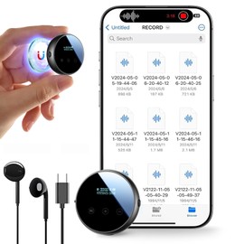 64GB Voice Recorder with Playback, Magnetic Recording Device with Al-Triple Noise Cancellation, Voice Activated Recorder, 4800 Hours Portable Audio Recorder for Work, Lectures, Meetings