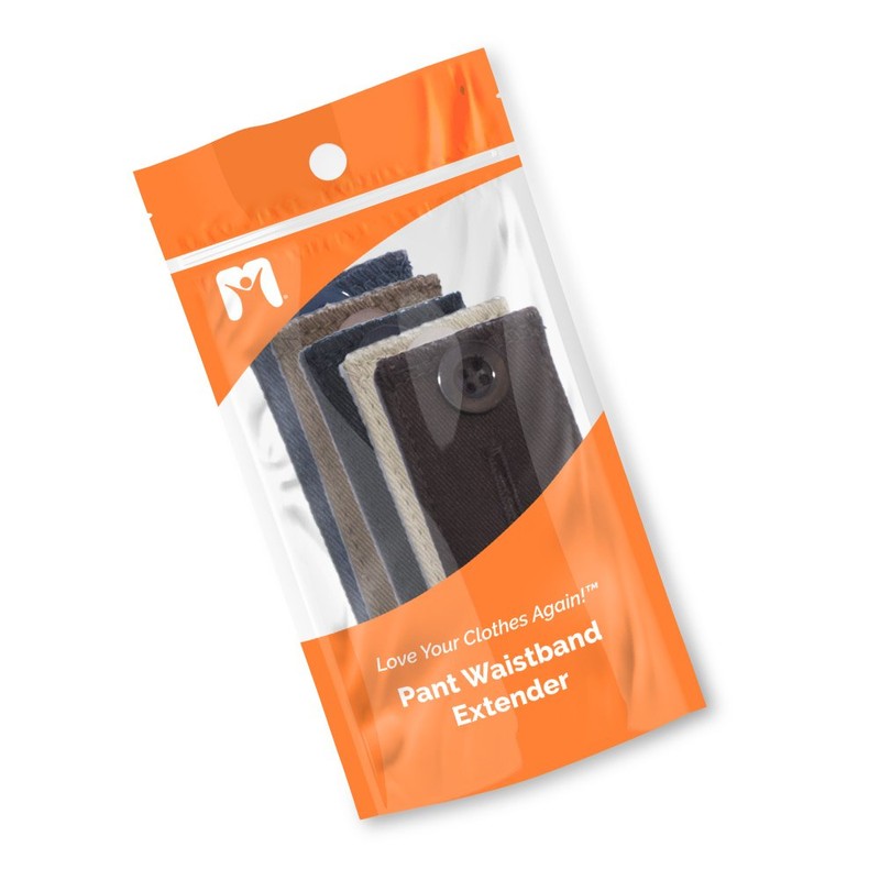 5-Pack Waistband Button Extender for Pants and Skirts - black,