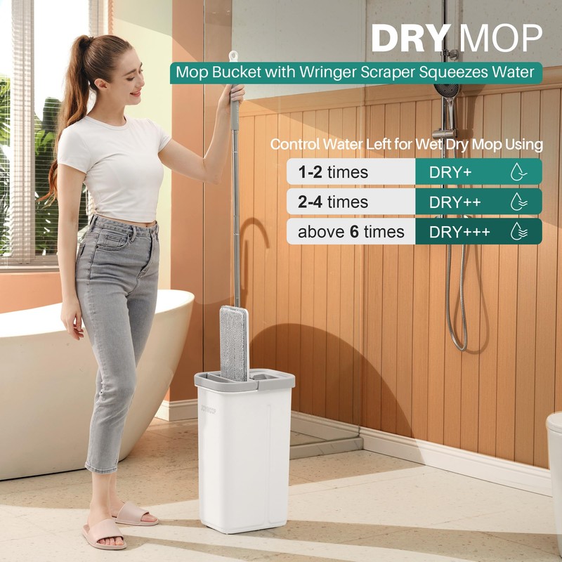 JOYMOOP Microfiber Flat Mop and Bucket System, Mops for Floor