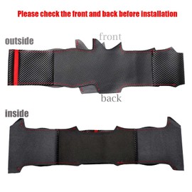 USHTIGER Car Steering Wheel Cover fit for Toyota Hilux VIII 2021 GGN125L SR5 Fortuner 2015 2016 2017 2018 2019 2020 Hand Stitched DIY Custom Auto Interior Accessories Black Matte Carbon Fiber