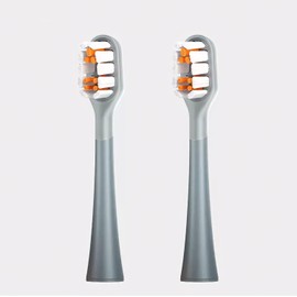 RANVOO Bubble Electric Toothbrush Original Replacement Head, Gum Care, 2 Packs, Soft Bristles, Grey