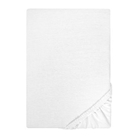 Traumhaft Schlafen Castell Designer Bedding, 0077113 Jersey Stretch Fitted Sheet (Mattress Height Max. 22 cm) 1 x 180 x 200 cm - 200 x 200 cm, White