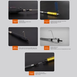 Flex Shaft Extension Chuck, Flexible Drill Drive Shaft with Lining Rubber, ABS Aluminium Alloy, Flexible Shaft Drill Chuck, 0.3 to 6.5 mm