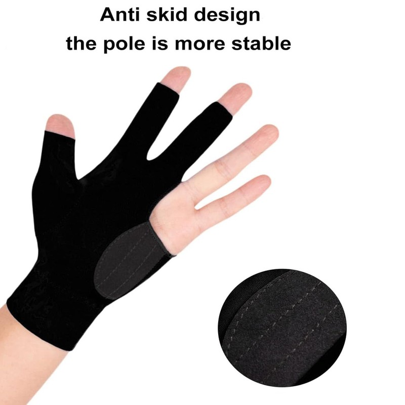 4 Pcs Billiards Gloves,Three Finger Gloves Snooker Gloves,Left Hand Pool