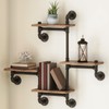 MAIKAILUN Industrial Floating Pipe Wall Mounted Shelves Rustic Modern Wood