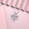 LWXIE Diamond Heart Cross Necklace for Women Sterling Silver Cross