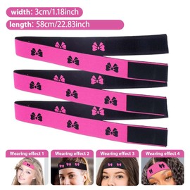 RAMGLYO 3 Pcs Wig Bands for Melting Lace Women Adjustable Wig Bands to Hold Wig in Place