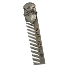IWOWHERO Stainless Steel Beard and Dandruff Comb for Men Fine Tooth Hair Comb for Precise Styling and Scalp Care Metal Grooming Tool
