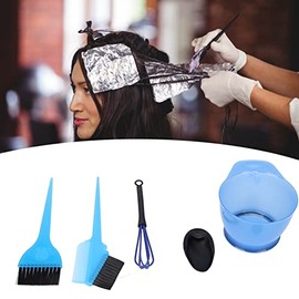 Juego de 6 piezas herramientas para teñir el cabello ABS, incluye recipiente y pincel en casa, esencial uso doméstico profesional salones belleza, distribución uniforme del color, fácil usar.