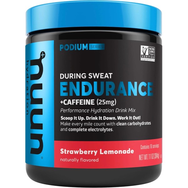 Nuun Endurance Hydration Powder Strawberry Lemonade + Caffeine – 16