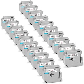 Anycolor 20-Pack M-K231s Label Tape Compatible with Brother P Touch M Tape M-K231 M-231 MK231 12mm 0.47 White, for Brother PTouch PT-M95 PT-90 PT-70 PT-65 PT-45 Label Maker Tape Refills