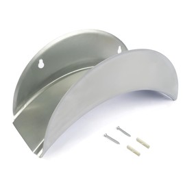 Navoys Wall Mounted Hose Holder - With Fixing Screws and Wall Plugs, Weather Resistant Silver Coated Steel Hose Bracket for Wall Storage