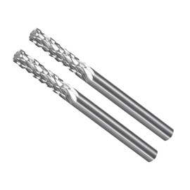 CoCud Tungsten Carbide Rotary Burrs File, 1/8" Shank 1/8" Dia, Double Cut Cylinder Shape Rotary Burrs Tool - (Applications: for Metal Carving), 2-Pieces