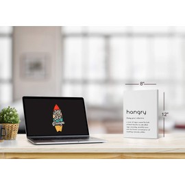 HB Art Design Adjective Dictionary Hangry Definition Canvas Print Wall Art Office Farmhouse Bathroom Kitchen Bedroom Living Room Decor Funny Quote Saying Sign Accessories Ready to Hang 40x30