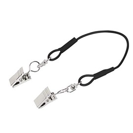 ONLYKXY 5 Pieces Black Leather Rope Hat Clips Cap Retainer for Camping, Hiking, Fishing, Golfing, Boating, Sailing, Outdoor Activities