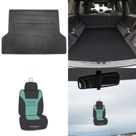 FH Group Black Trunk Cargo Liner Mat All Weather Protection for Car SUV Van w/ Free Gift