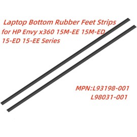 HSSDTECH 2pcs Bottom Cover Rubber Feet Strips Pad Replacement for HP Envy x360 15-ED 15-EE 15M-EE 15M-ED Series 15M-ED0013DX 15M-ED0023DX 15M-ED1013DX 15M-ED1023DX L93197-001 (Black)