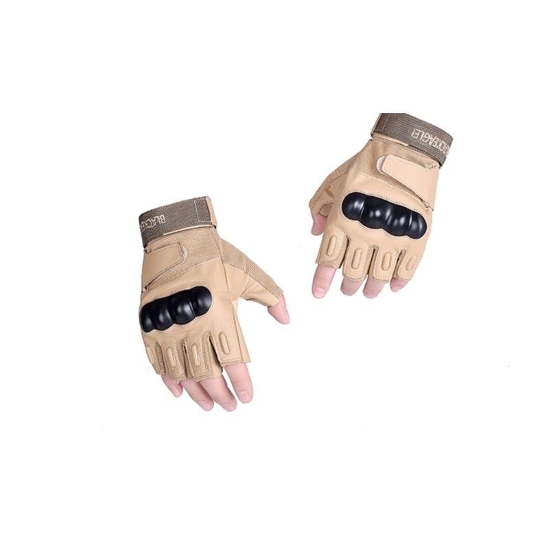 Tactical Half Finger PU Leather Gloves Survival Game Bike Cycling