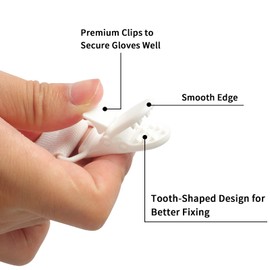 4 Pieces Boys Girls Winter Mitten Clips Stainless Steel Glove Clips Elastic Baby Mittens Clips for Kids (Black+White)