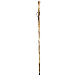 SE Natural Wood Walking Stick with Hand-Carved Spiral Design and Knob Top, 55" - WS622-56BH
