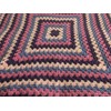 Handmade Crochet Granny Square Blanket, Pink, White and Grey, 108