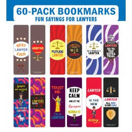 Creanoso I am a Lawyer Bookmarks (10-Sets X 6 Cards) – Great Bulk Set Incentive Page Binders for Bookworm, Bibliophiles – Stocking Stuffers Gifts Rewards Token Ideas for Men Women Professionals