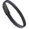 Forge & Foundry Men's Genuine Interwoven Leather Braided Bracelet with