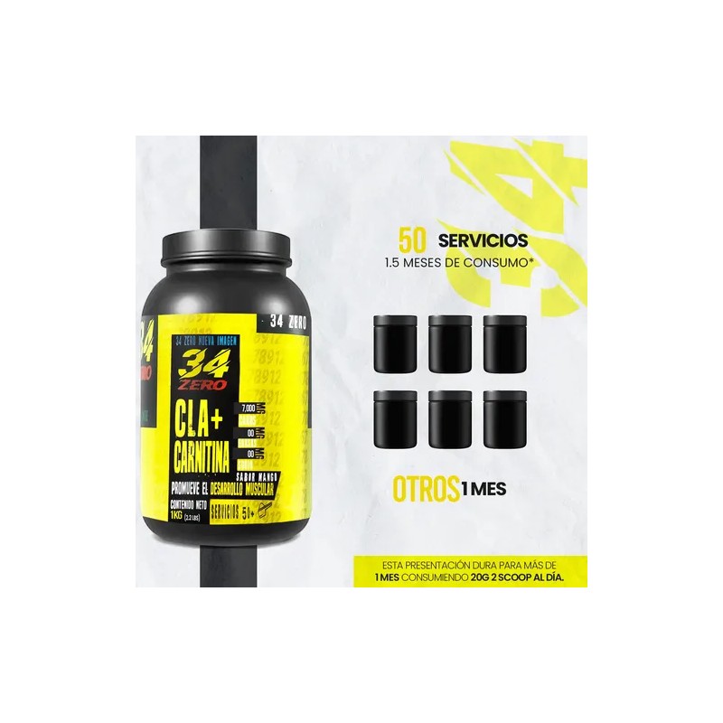 34 Zero Cla Carnitina 1kg 100 Servs