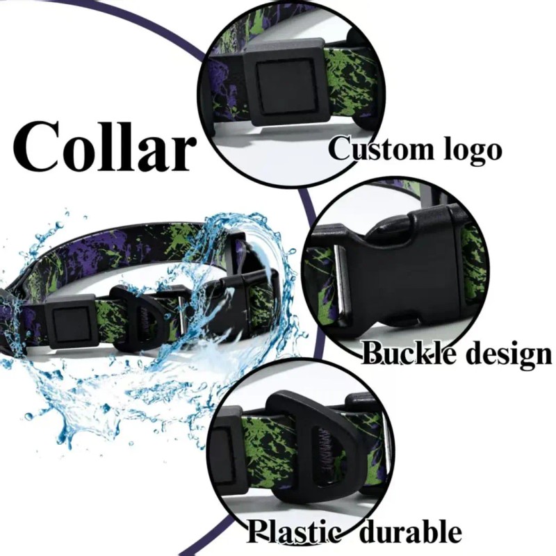 Waterproof Luxury Dog Collar and Leash Set, Heavy-Duty Luxury Pet