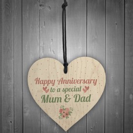 RED OCEAN Anniversary First 10th 25th 50th Wedding Anniversary Mum Dad Present Sign
