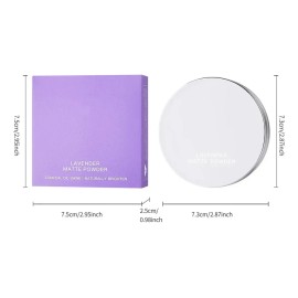 1pcs。 Polvo Mate Morado Lavender – Polvo Fijador Facial, Control de Grasa, Acabado Mate, Difumina Poros, Suaviza Imperfecciones, Maquillaje de Larga D