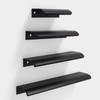 10Pcs Black Cabinet Handles Mount Finger Edge Pulls Hidden Drawers