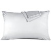 Hafaa Silver Pillowcases 2 Pack Brushed Microfiber Plain Pillow Cases