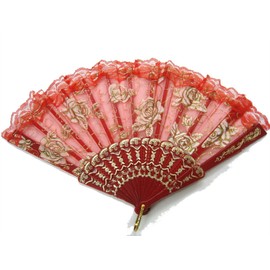 For Don Quixote, Spanish Dance, Kitori♪ Longing Ballerina Ballet Race Fan, Practice Ballet Supplies (Red)