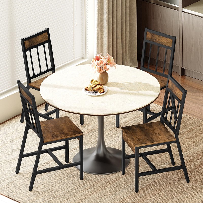YATINEY Dining Chairs Set of 4, Industrial Kitchen Chairs with